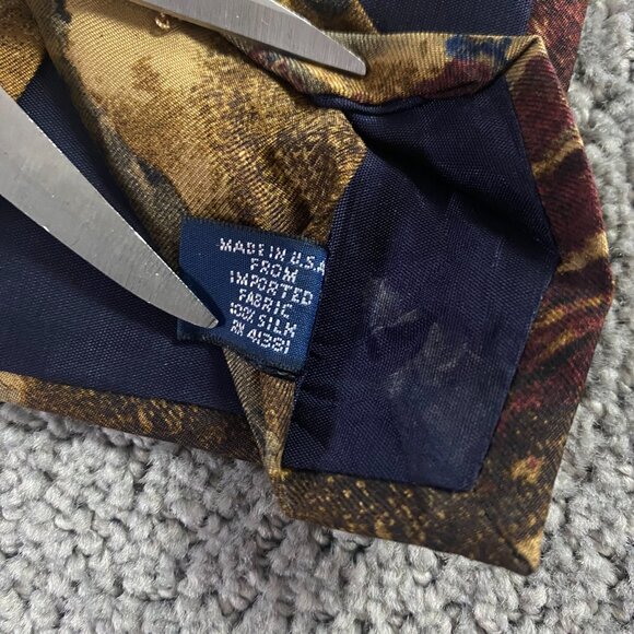Vintage Polo Ralph Lauren Tie Necktie Silk Equestrian Made in USA Impressionism - Picture 8 of 10